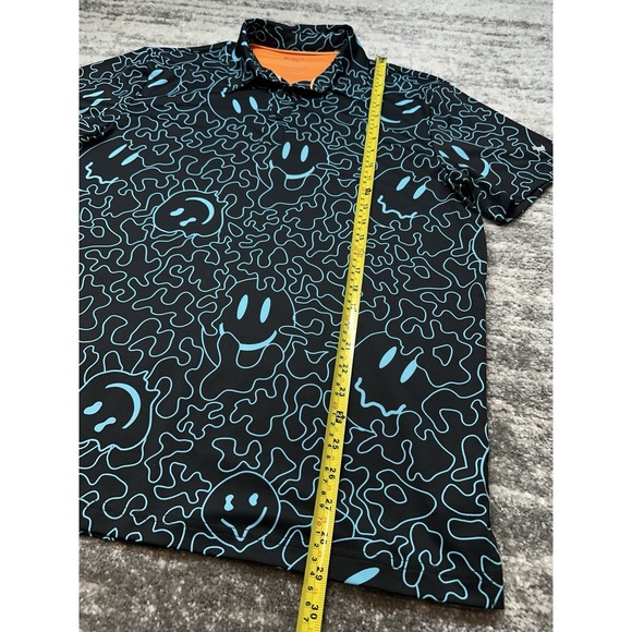 Bad Birdie Bound Polo Shirt Mens Large Black Smiley Face Performance Golf - Picture 6 of 11